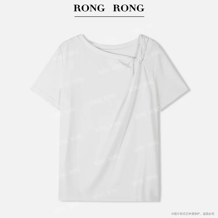 溶溶【冰感姿夏】RONGRONG 莱赛尔手工立裁宽松显瘦短袖T恤25C8170