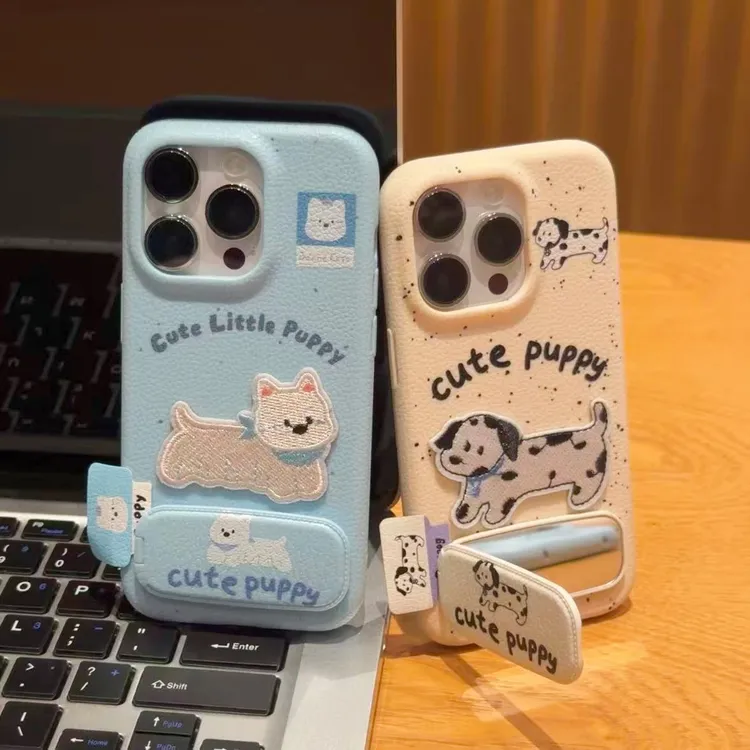 奥菲顿西高地刺绣支架适用苹果17皮纹16手机壳华为vivo小米15oppo