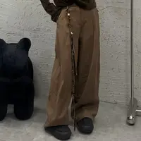 《大韩韩推荐》坚果加绒弯刀裤大码女装冬季显瘦百搭宽松垂感休闲裤