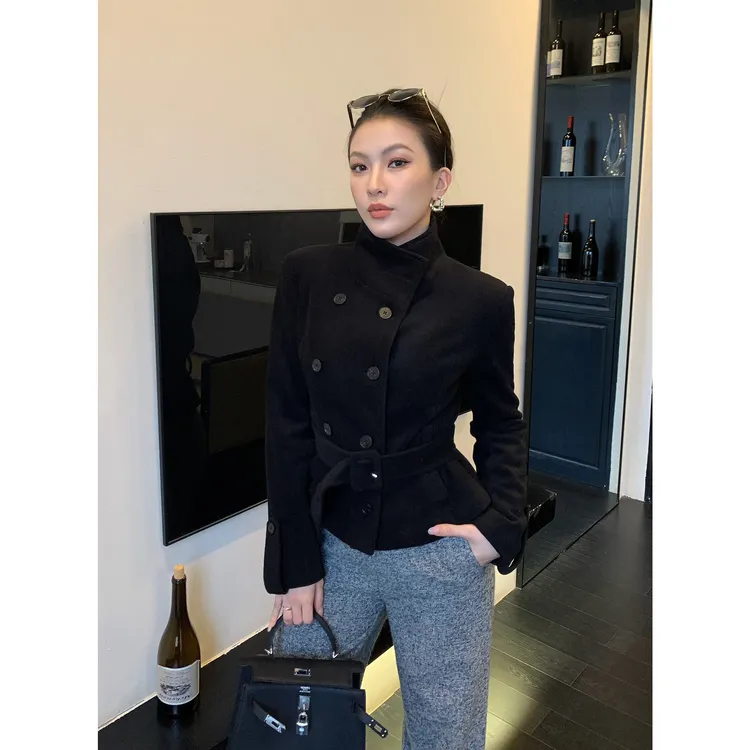 JIJINQI羊毛混纺气质网红轻奢韩版秋冬百搭毛呢外套JD12WZQM519