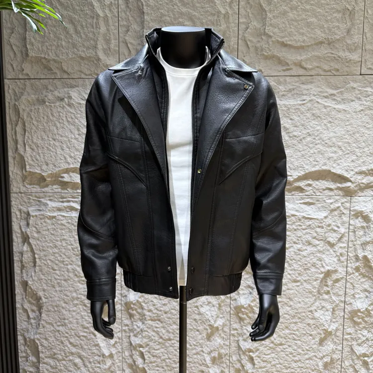 时尚男士冬季加绒皮衣百搭免洗秋冬棉夹克