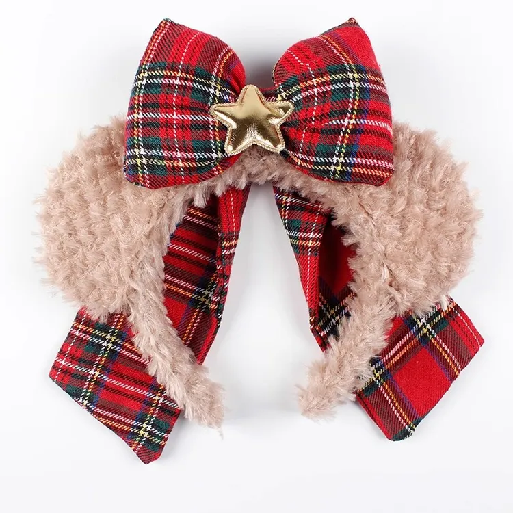 2024圣诞节雪莉玫发箍新年迪士尼蝴蝶结头箍港迪游乐园米妮头饰