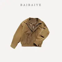 立领排扣潮流时尚短外套【BAIBAIYE】Z25FP161