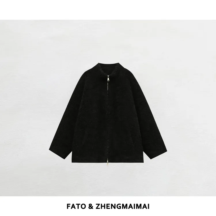 郑买买 黑松露蛋糕 秋冬新款显瘦百搭保暖气质毛毛外套QDD51104W6