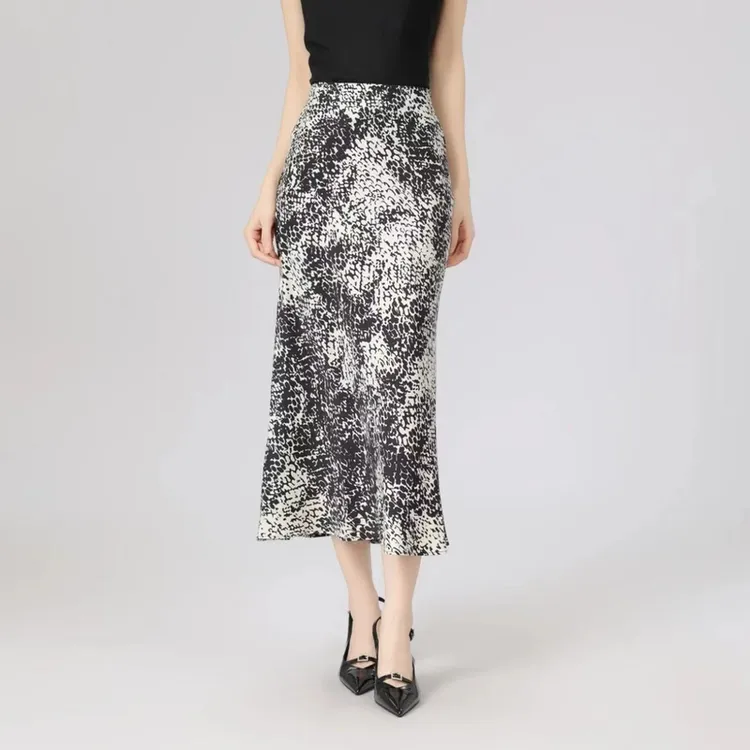 AMASS/阿玛施冬季新款复古气质优雅修身中长款包臀半身裙5200260