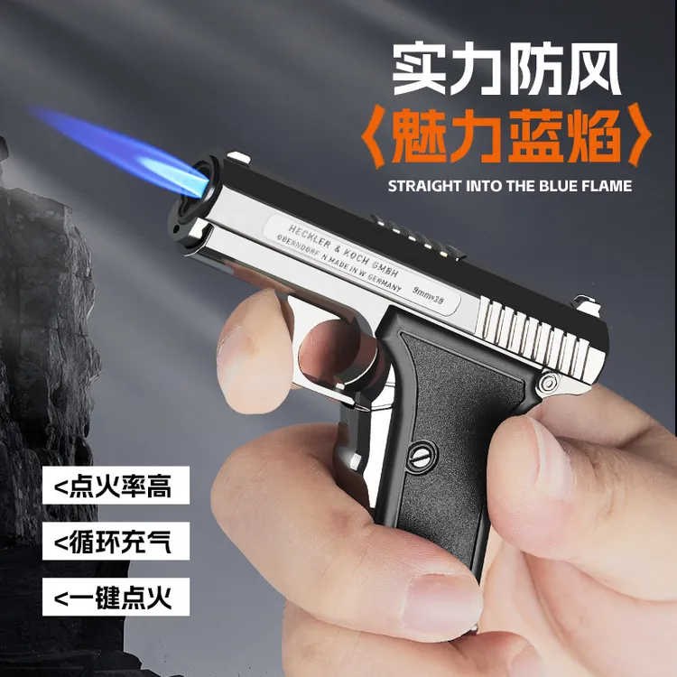 F150户外防风直冲蓝焰充气打火机创意造型个性金属搞怪送男朋友