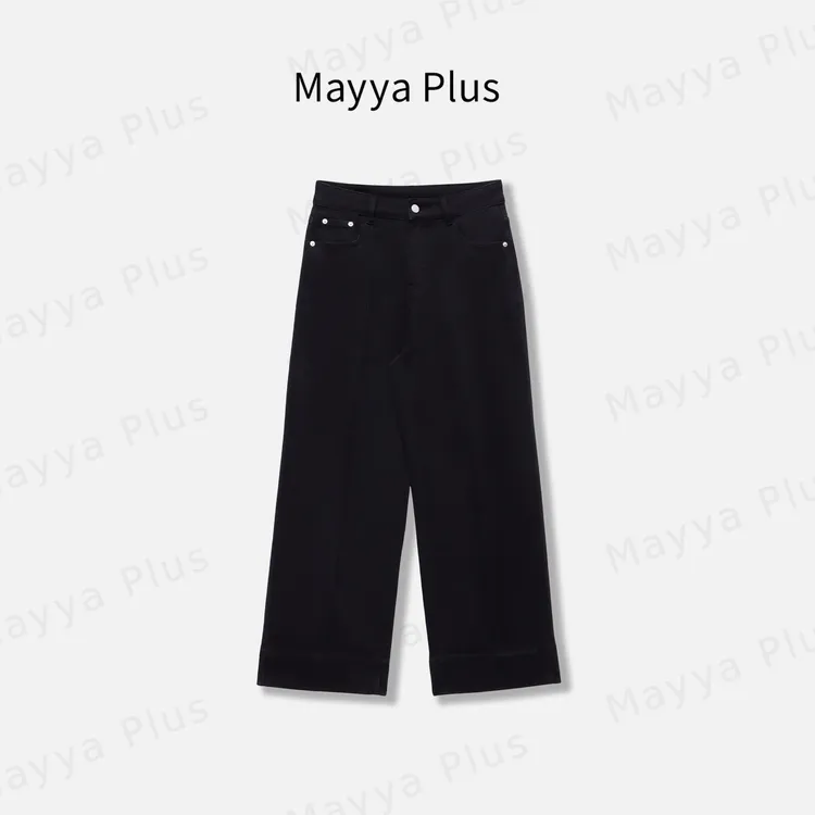 【瘦瘦裤】Mayya Plus高腰窄版直筒牛仔裤秋季显瘦九分裤子32536812