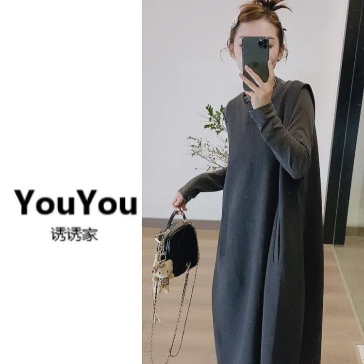 秋季西装连衣裙气质简约背心连衣裙女（单独连衣裙）