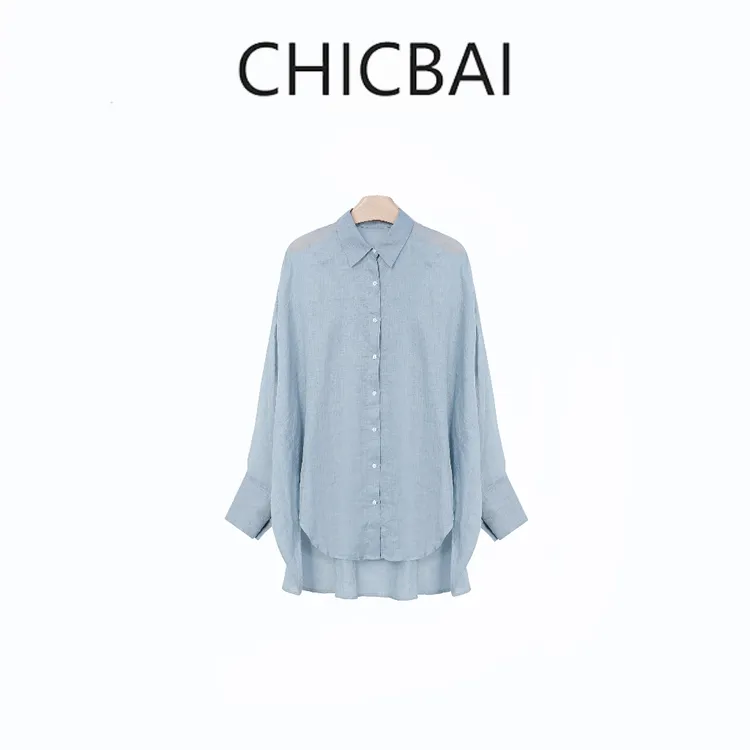 CHICBAI 盛夏清凉 松弛感慵懒轻盈防晒苎麻衬衫