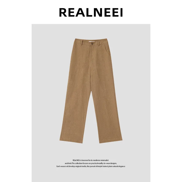 【涂涂山苔】“亚麻+天丝”极简老钱风透气舒适百搭休闲亚麻裤10676