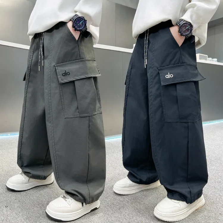 男童秋季百搭韩版休闲裤男孩洋气宽松中大童秋款弯刀直筒春秋长裤