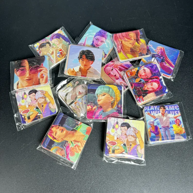 KPOP猎魔女团纸质拼图一包5张saja boys儿童diy拼板拼图益智玩具