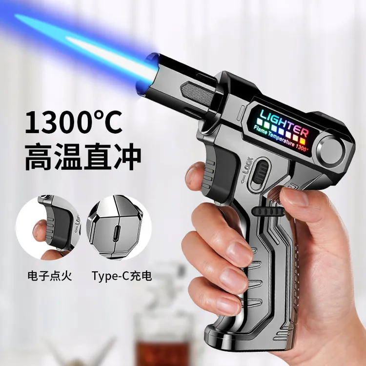 手持防风充气焊枪打火机户外烧烤蓝焰大火力高温点火器烧猪毛神器