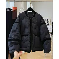 D02804高级感独特超好看的圆领棉服女冬季韩系宽松休闲面包服外套