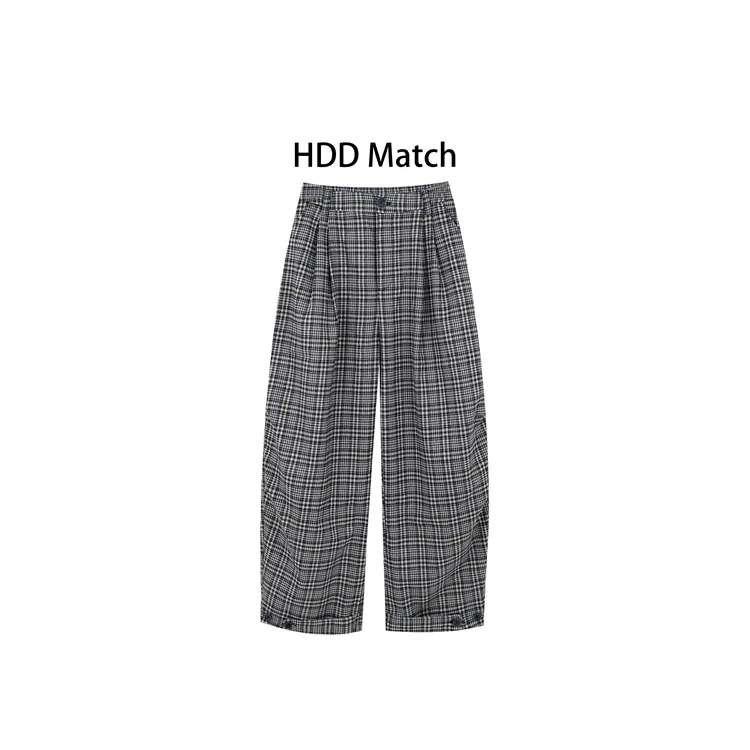 HDD- "格子美学" 秋季女款棋盘格定制休闲裤   Y8524