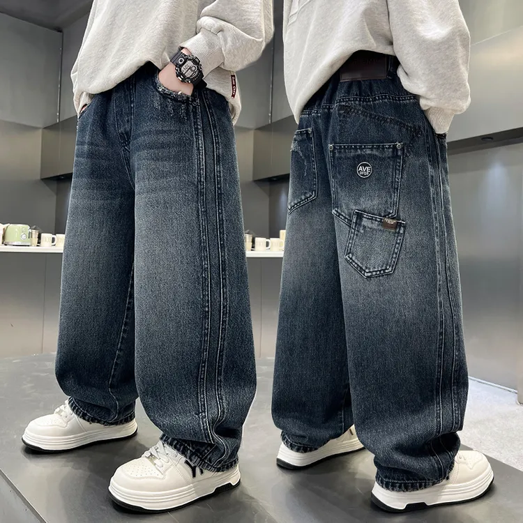 儿童装男童秋装裤子2025新款秋季牛仔裤中大童春秋款休闲男孩长裤
