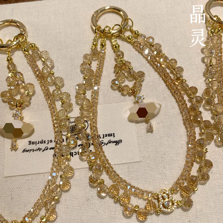 香槟金葫芦叠戴款高级百搭手机链    原创手机斜挎链时尚必入款