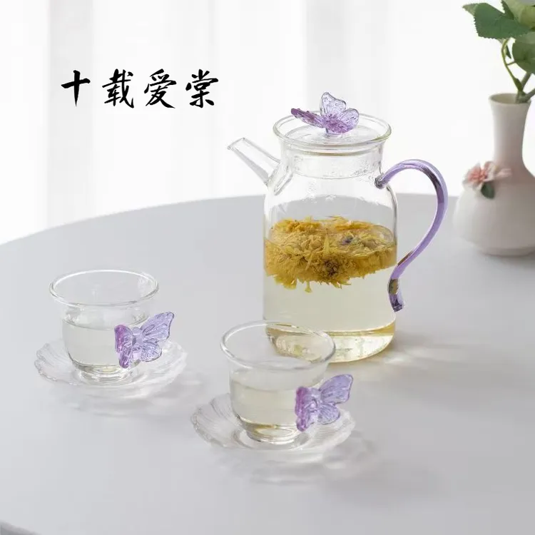 十载爱棠茶壶煮茶壶泡茶壶玻璃煮茶壶温酒壶茶杯主人茶具茶壶茶具