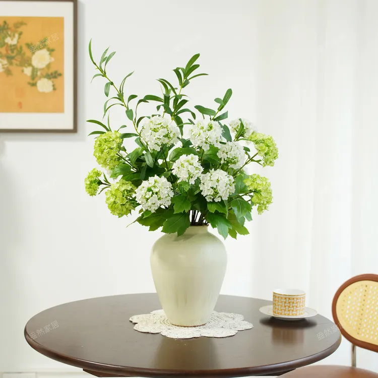 自然风木绣球森系客厅简约仿真花束鲜花干花家用玄关家居摆件假花