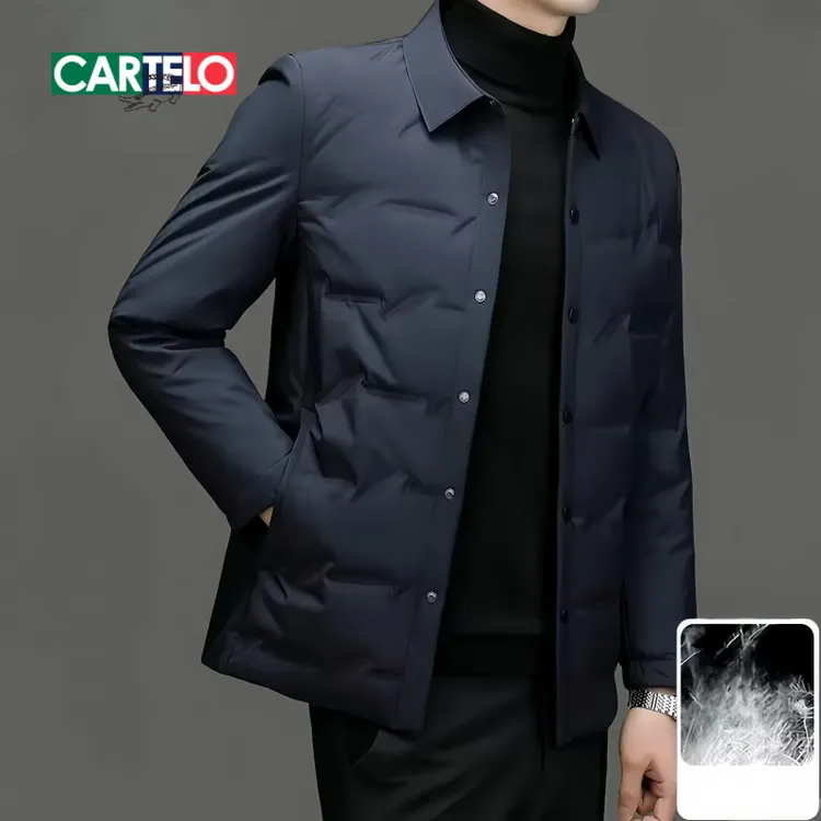 卡帝乐鳄鱼轻薄羽绒服男士商务休闲秋冬新款加厚保暖夹克鸭绒外套