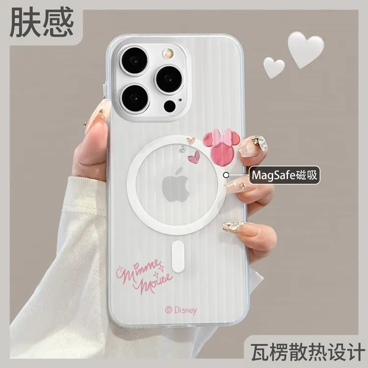 镂空熊适用苹果16手机壳磁吸iPhone15透明13充电14pro防摔16气囊