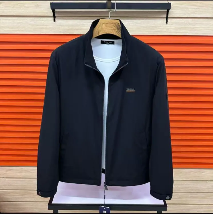 立领透气免烫秋季通勤风连帽夹克商务男士男款上衣休闲款时尚户外