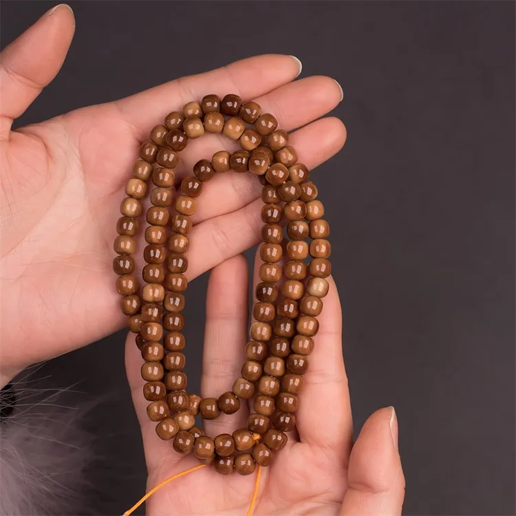 天然库克特级精挑老料老型珠桶珠手串114颗长串