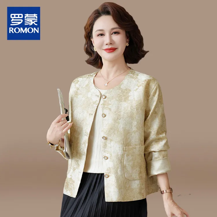 妈妈秋装外套新中式国风唐装上衣2025新款中老年女春秋风衣阔太太