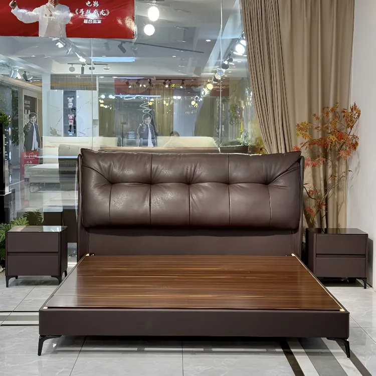 【帝王紫】轻奢皮床高定款软包主卧大床#632