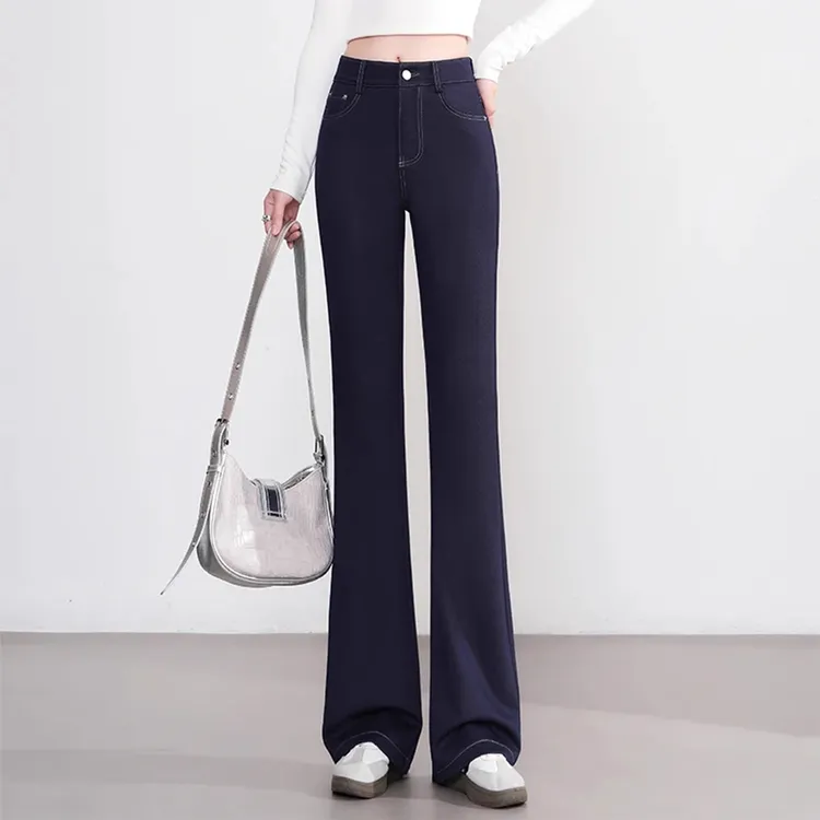 微喇牛仔裤女士春秋季2025年新款小个子高腰百搭弹力休闲喇叭裤子