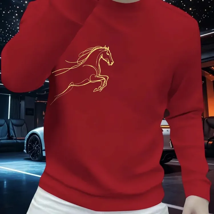 个性潮流重磅圆领卫衣痞帅街宽松休闲印花长袖秋冬男士加绒卫衣