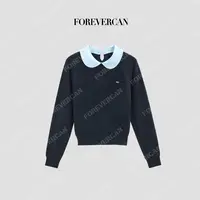 FOREVERCAN“维尔德”知识分子拼色彼得潘领针织毛衣MY10173