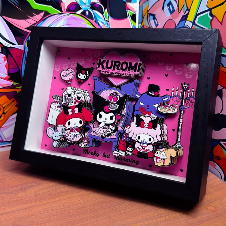 三丽鸥全家福纸艺立体画库洛米手办摆件玉桂狗丘装饰摆台生日礼物