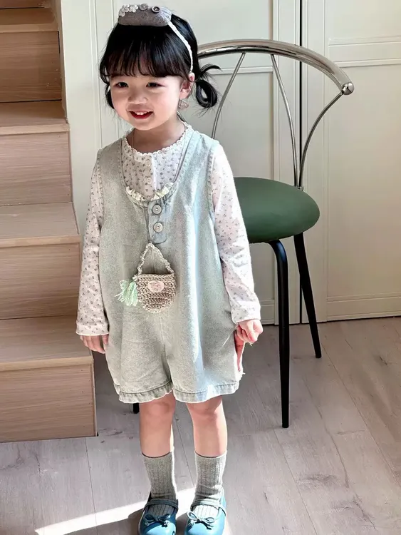 春夏两件套背带裤女童韩版裤子