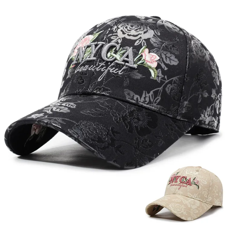 【NYCA】帽子户外女夏季重工刺绣印花高级感鸭舌帽可调节遮阳帽