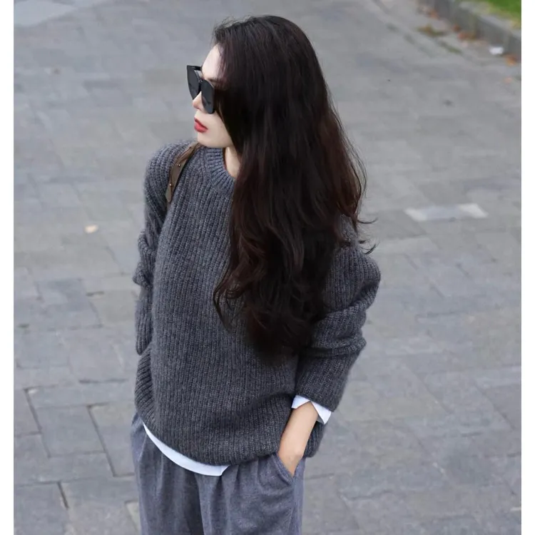 AMASS/阿玛施新款538084秋冬宽松百搭复古针织女