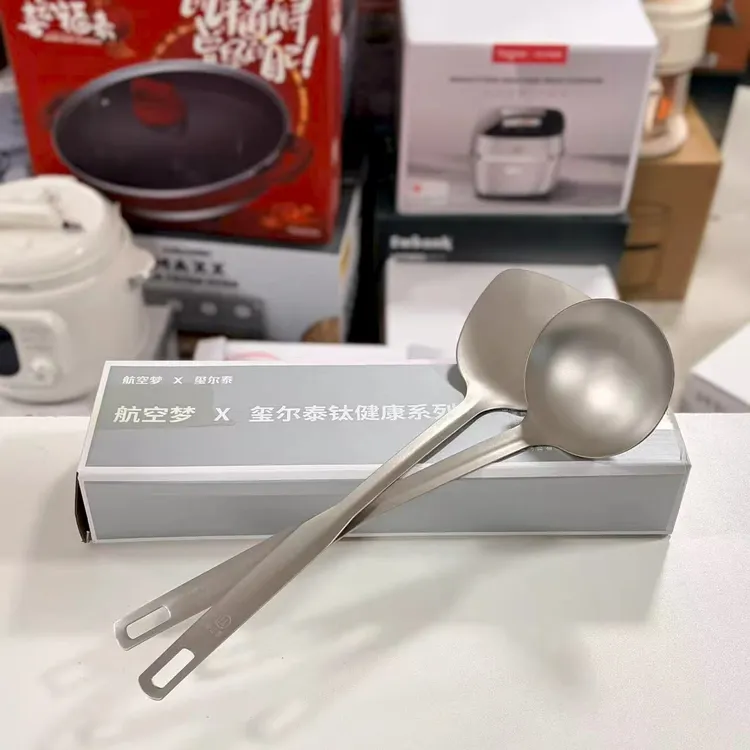 长柄防烫钛汤勺炒菜铲子锅铲家用两件套装   LL