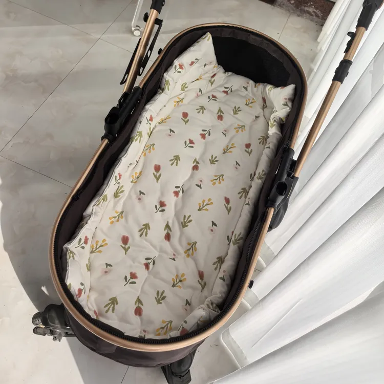 婴儿推车纯棉手工棉垫，尺寸40×80公分，适用于任何婴儿推车
