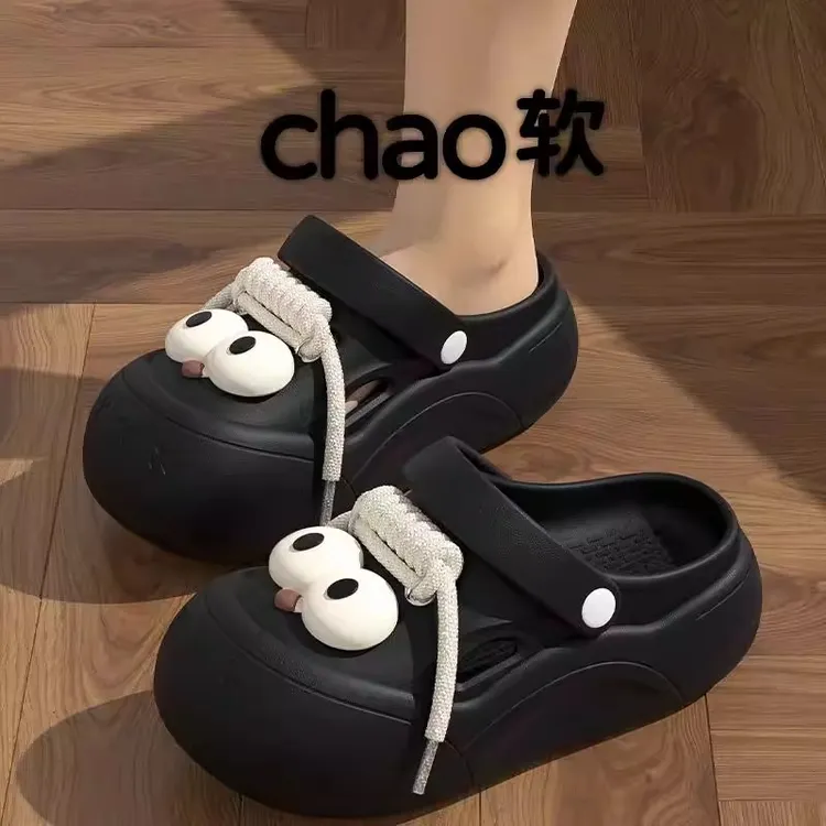 洞洞鞋女夏季外穿2025新款厚底eva凉鞋防滑沙滩孕妇拖鞋女款夏天