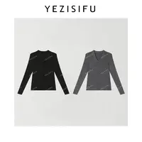 欧尼私服 2025秋季新款V领修身显瘦针织打底衫上衣2509C6299