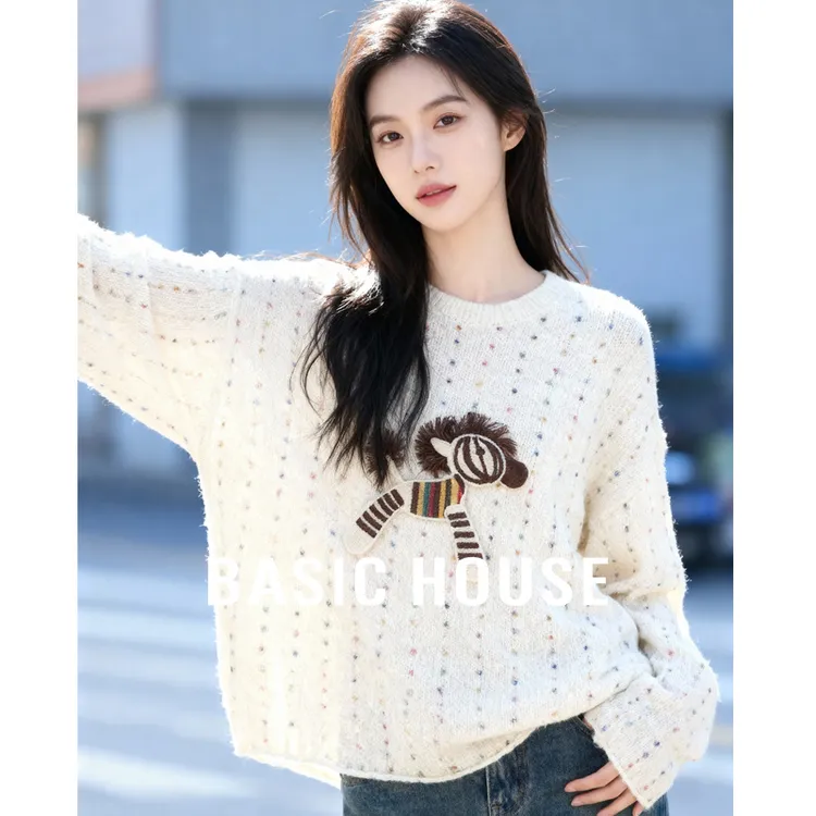 Basic House/百家好早秋韩系ins女长袖套头毛衣-B0625B5NSY2