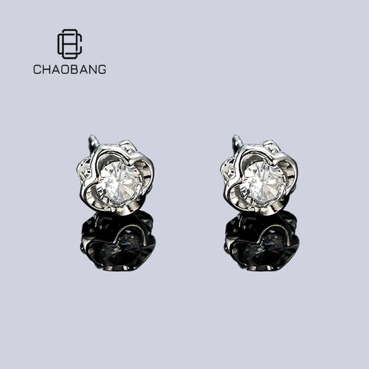 chaobang/潮邦 铜合金耳饰 轻奢锆石耳钉时尚百搭耳饰小众高级感