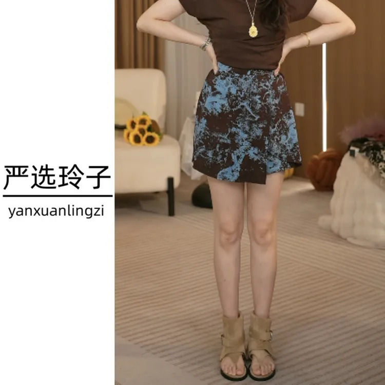 【风铃推荐】-后腰松紧拉链裙裤2025显瘦洋气高腰百搭短裤女短裙