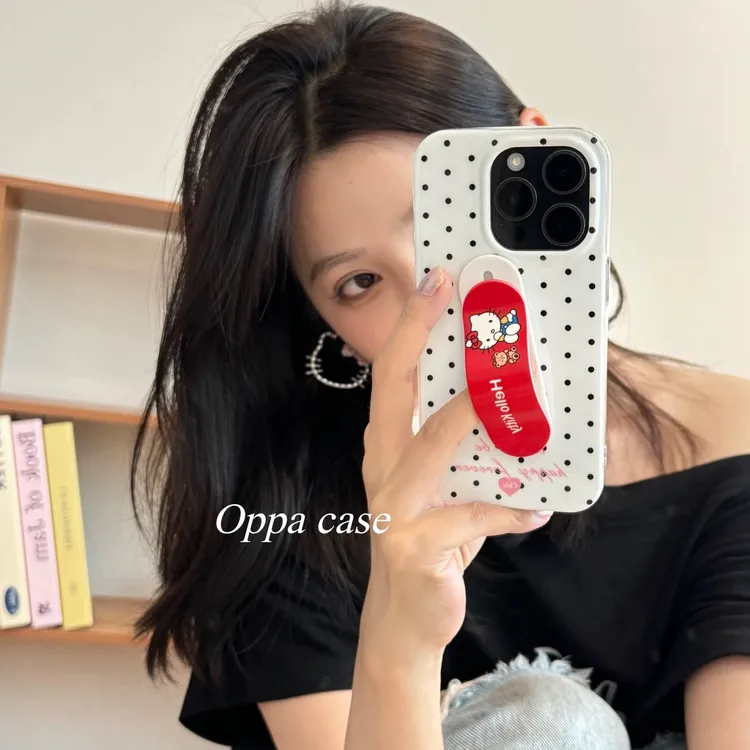 卡通凯蒂猫创可贴支架适用苹果12/16小米pro华为oppo多型号手机壳