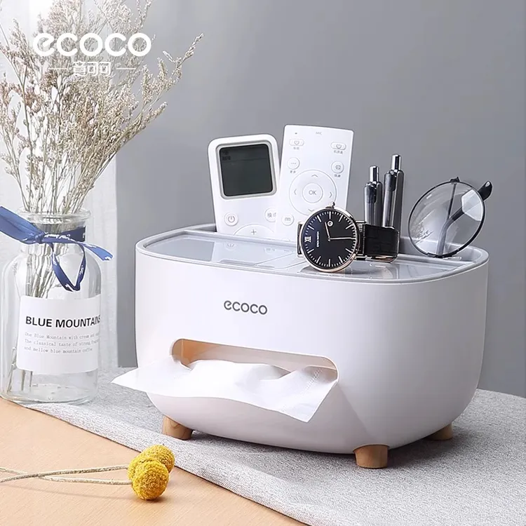 ecoco桌面纸巾盒抽纸盒客厅高档款卫生间茶几遥控器开学装备