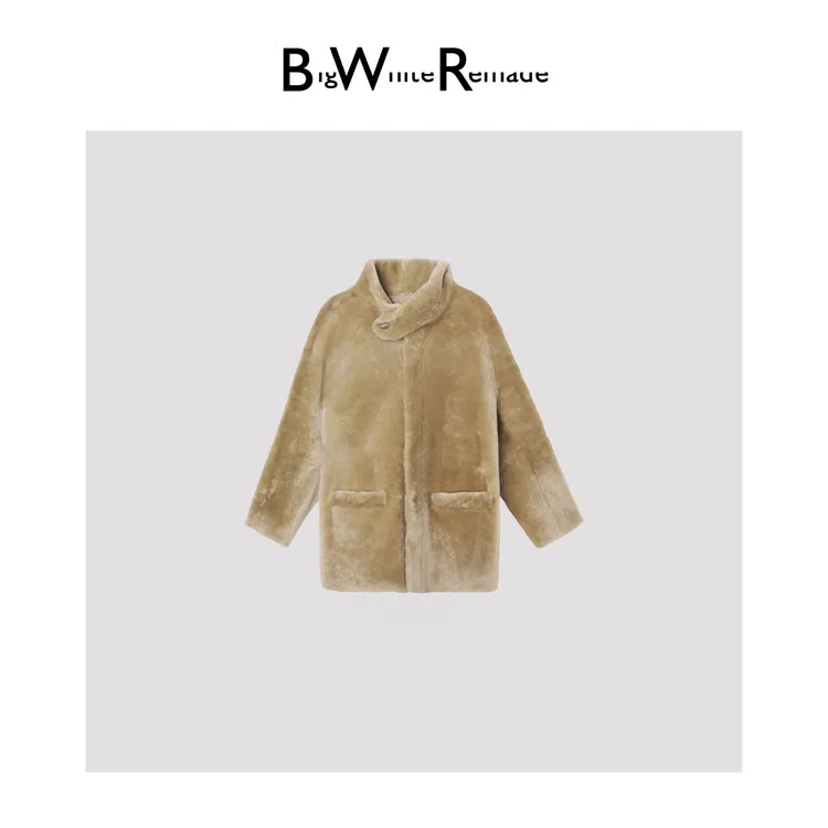 BIG WHITE REMADE“秋黛林鹿”西班牙美利奴皮毛一体奢感外套T5505