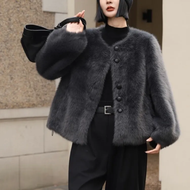 2025新品冬小香风短外套小狐貂绒轻奢时尚百搭外套Z—116