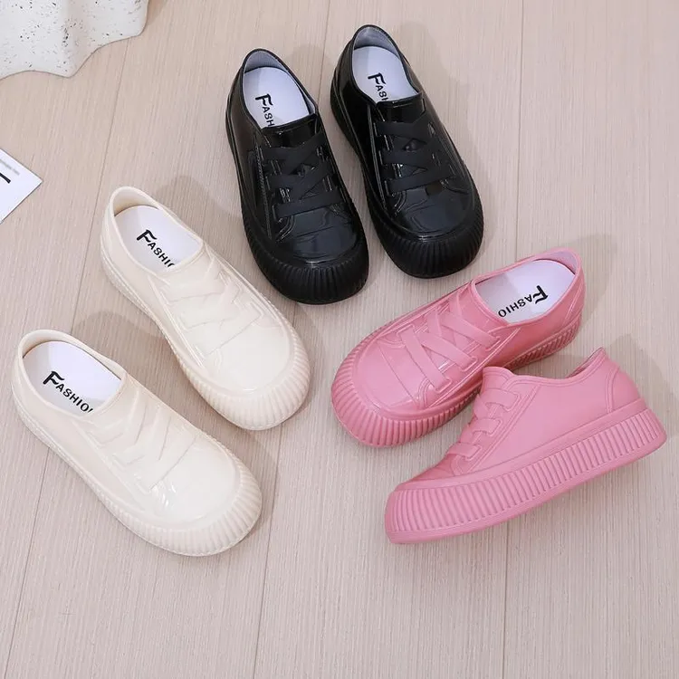 雨鞋女新款耐磨防水鞋时尚短筒雨靴厚底增高低帮水靴厨房洗车胶鞋