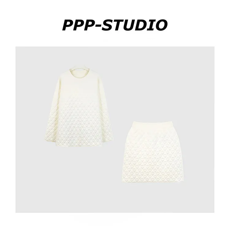 『PP-STUDIO』新款时尚休闲经典简约百搭上衣+短裙套装*20253494