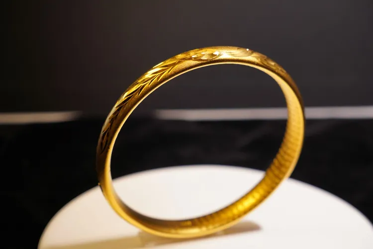 铜合金手镯 民族风欧美风黄色凤凰心经闭口妈妈镯子首饰女款古法